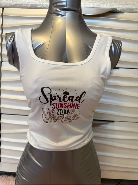 Tops - White 'Spread Sunshine Not Shade' Graphic Tank Top